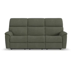Power Reclining Sofa with Console, Power Headrest, & Lumbar