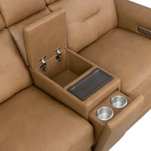 Power Reclining Loveseat with Console, Power Headrest, Lumbar, Heat & Massage