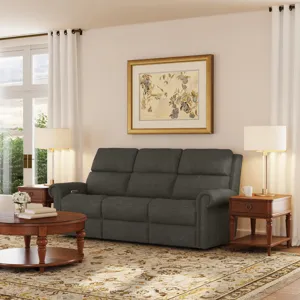 Power Reclining Sofa with Console, Power Headrests & Lumbar