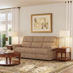Power Reclining Sofa with Console, Power Headrest, & Lumbar