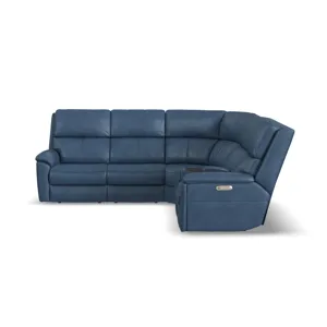 Power Reclining Leather Sectional with Power Headrest & Lumbar