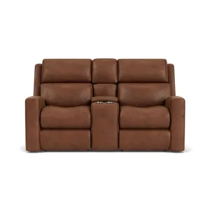 Power Reclining Loveseat with Console & Power Headrests & Lumbar