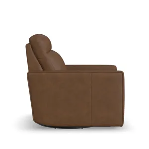 Power Swivel Gliding Recliner with Power Headrest, Lumbar, Heat & Massage