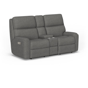 Rio Power Reclining Loveseat with Console & Power Headrests