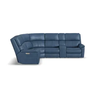 Power Reclining Leather Sectional with Power Headrest & Lumbar