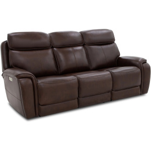 Walker Power Reclining Sofa w/ Console, Power Headrest & Lumbar