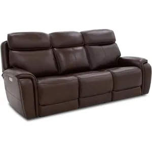 Walker Power Reclining Sofa w/ Console, Power Headrest & Lumbar
