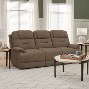 Zecliner Zofa Power Reclining Sofa with Console, Power Headrest, Lumbar, Heat & Massage