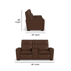 Sense Power Reclining Loveseat with Console, Power Headrest, Lumbar &amp; Pulse
