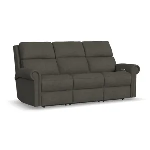 Power Reclining Sofa with Console, Power Headrests & Lumbar