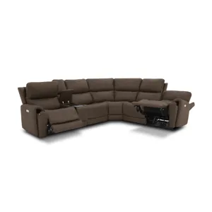 Power Reclining Sectional with Power Headrests & Lumbar