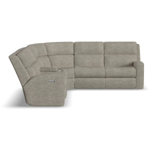 Score 4 PC Power Reclining Sectional with Power Headrest & Lumbar