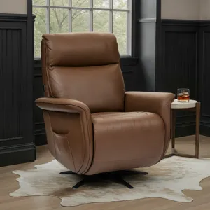 Power Swivel Recliner with Power Headrest, Lumbar, Heat, Massage & Ventilation