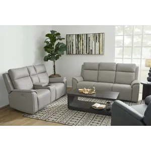 Power Reclining Sofa with Console, Power Headrest, Lumbar, Heat & Massage