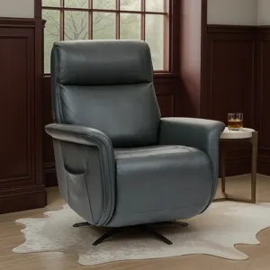 Power Swivel Recliner with Power Headrest, Lumbar, Heat, Massage & Ventilation