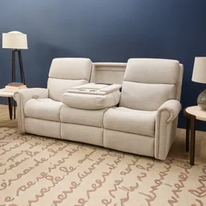 Power Reclining Sofa with Console, Power Headrest, & Lumbar