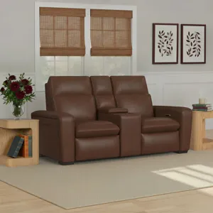 Sense Power Reclining Loveseat with Console, Power Headrest, Lumbar &amp; Pulse