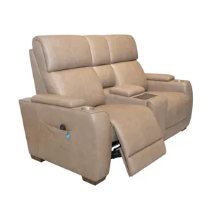 Power Reclining Loveseat with Console, Power Headrest, Lumbar, Heat, Massage & Pulse