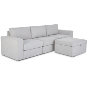 Flex Sofa with Wide Arm and Storage Ottoman