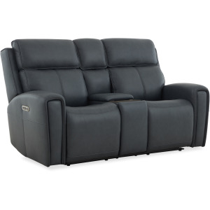 Warren Power Reclining Loveseat with Console, Power Headrest & Lumbar