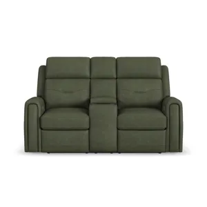 Power Reclining Loveseat with Console, Power Headrest, Lumbar, Heat & Massage