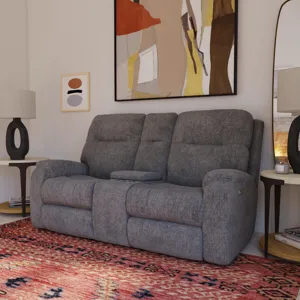 Power Reclining Loveseat with Console & Power Headrests & Lumbar