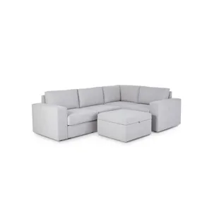Flex 4-Seat Sectional with Wide Arm and Storage Ottoman