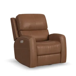 Power Swivel Gliding Recliner with Power Headrest, Lumbar, Heat & Massage