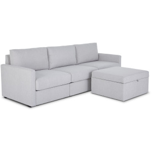 Flex Sofa with Narrow Arm and Storage Ottoman