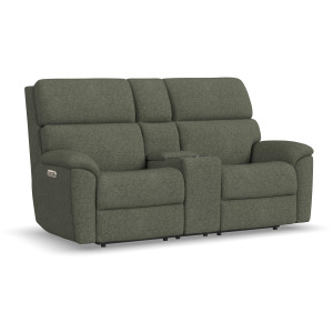 Porter Power Reclining Loveseat with Console, Power Headrest, & Lumbar
