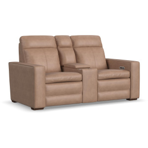 Dutch Power Reclining Loveseat with Console, Power Headrest & Lumbar