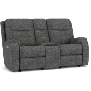 Penn Power Reclining Loveseat with Console & Power Headrests & Lumbar