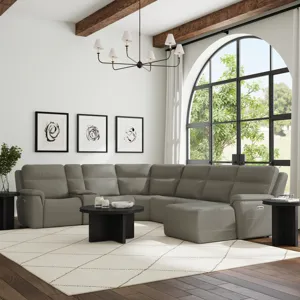 Power Reclining Sectional with Power Headrests & Lumbar
