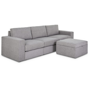 Flex Sofa with Wide Arm and Storage Ottoman