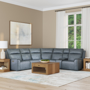 Vernon Power Reclining Sectional with Power Headrest, Lumbar, Heat, & Massage