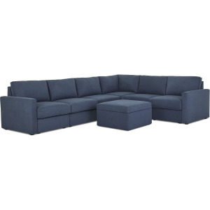 Flex 6-Seat Sectional with Standard Arm and Storage Ottoman