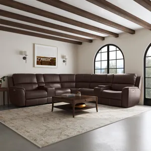 Power Reclining Sectional with Power Headrest & Lumbar