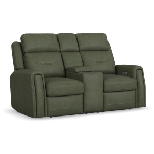 Felix Power Reclining Loveseat with Console, Power Headrest, Lumbar, Heat & Massage