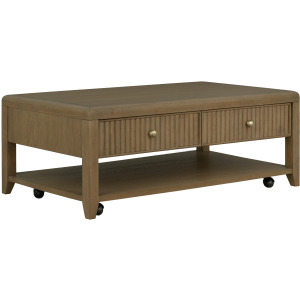 Reed Rectangular Coffee Table with Casters