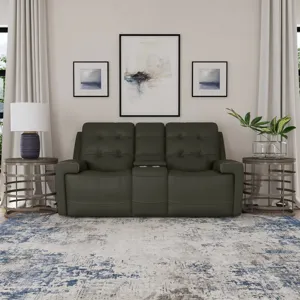 Power Reclining Loveseat with Console & Power Headrests