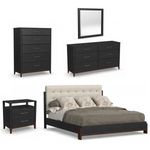 Waterfall 5 PC Upholstered Bedroom Set
