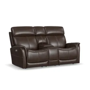 View Power Reclining Loveseat with Console, Power Headrest & Lumbar
