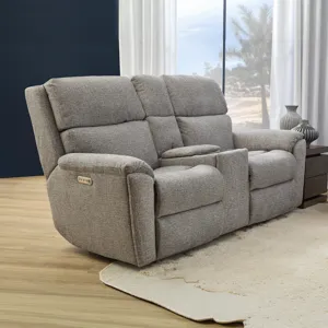 Power Reclining Loveseat with Console, Power Headrest, & Lumbar