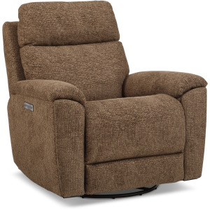 Refined Power Swivel Gliding Recliner with Power Headrest & Lumbar
