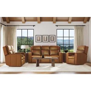 Power Reclining Sofa with Power Headrests & Lumbar