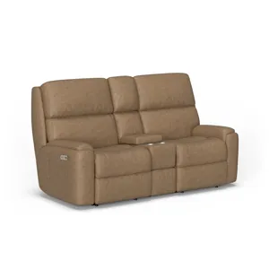 Power Reclining Loveseat with Console & Power Headrests