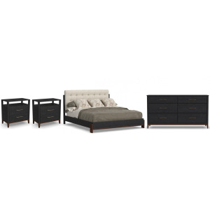 Waterfall 4 PC Upholstered Bedroom Set
