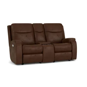 Power Reclining Loveseat with Console & Power Headrests & Lumbar