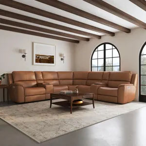 Power Reclining Sectional with Power Headrests & Lumbar
