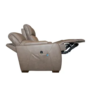 Power Reclining Sofa with Console, Power Headrest, Lumbar, Heat, Massage & Pulse